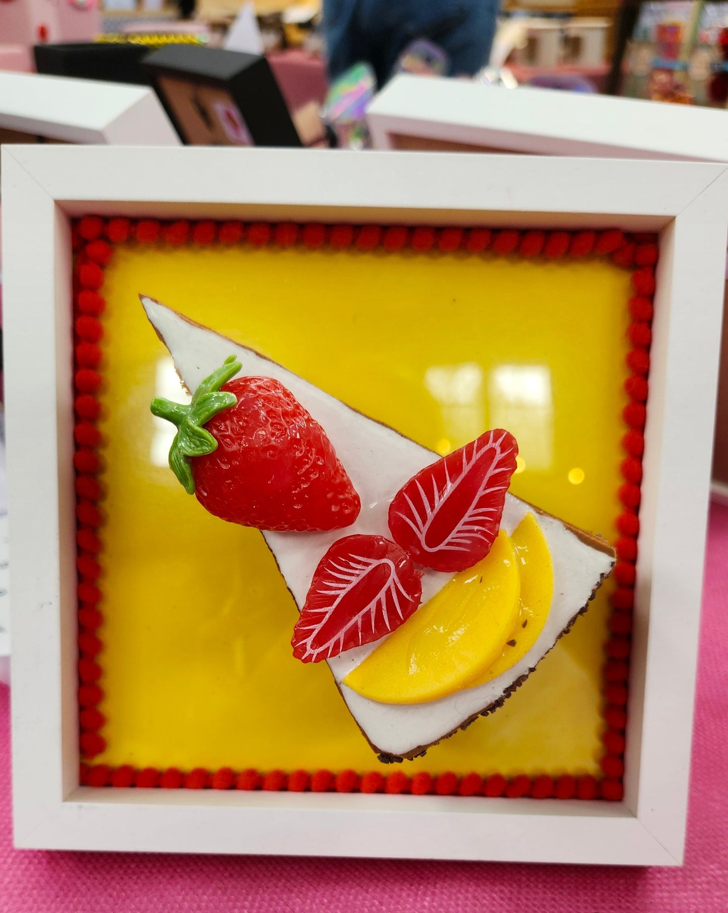 Framed Large 3D Gateau Realistic Slice Strawberry Fruit Cake