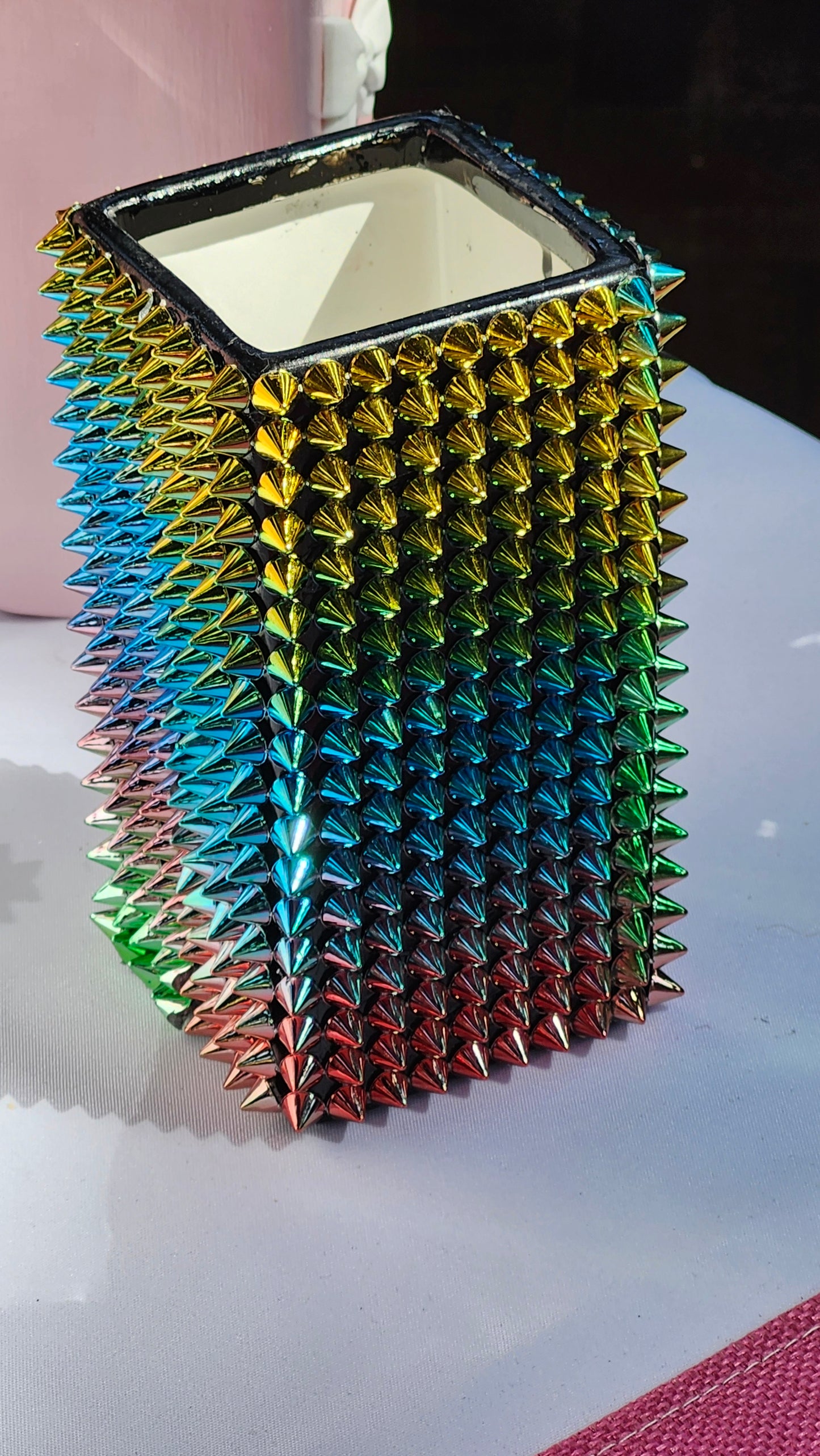 Rainbow Multicoloured Studs Vase
