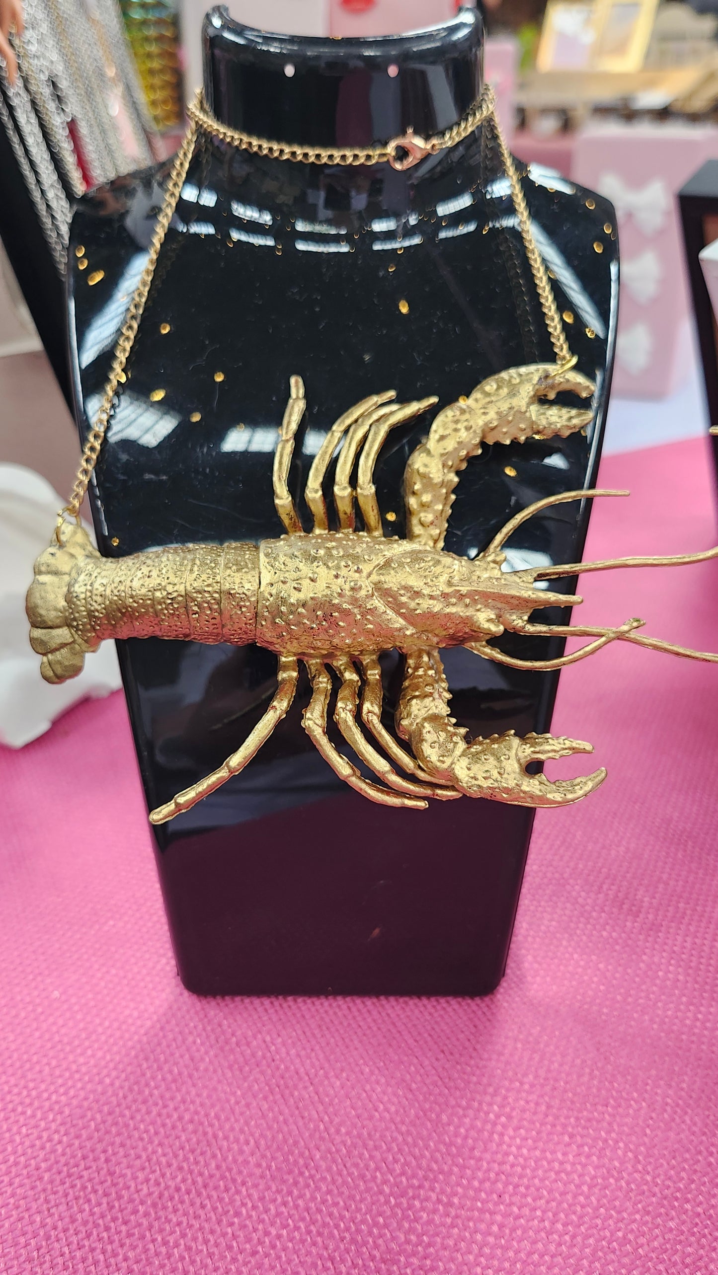 Large Gold Coloured Lobster statement necklace