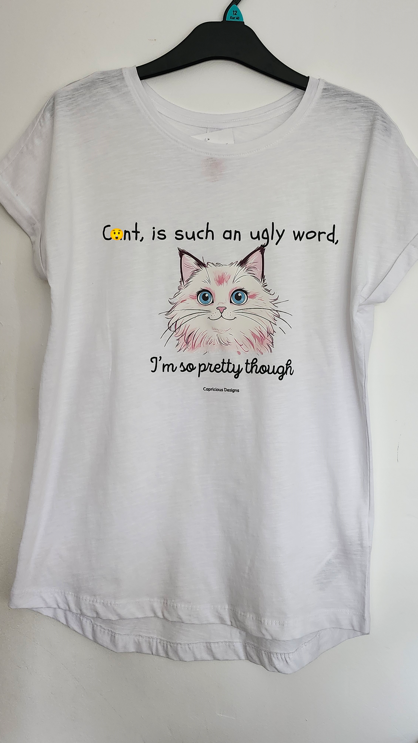 NSFW Short Sleeved Highly Offensive Tee Shirt Cat Print Size Large