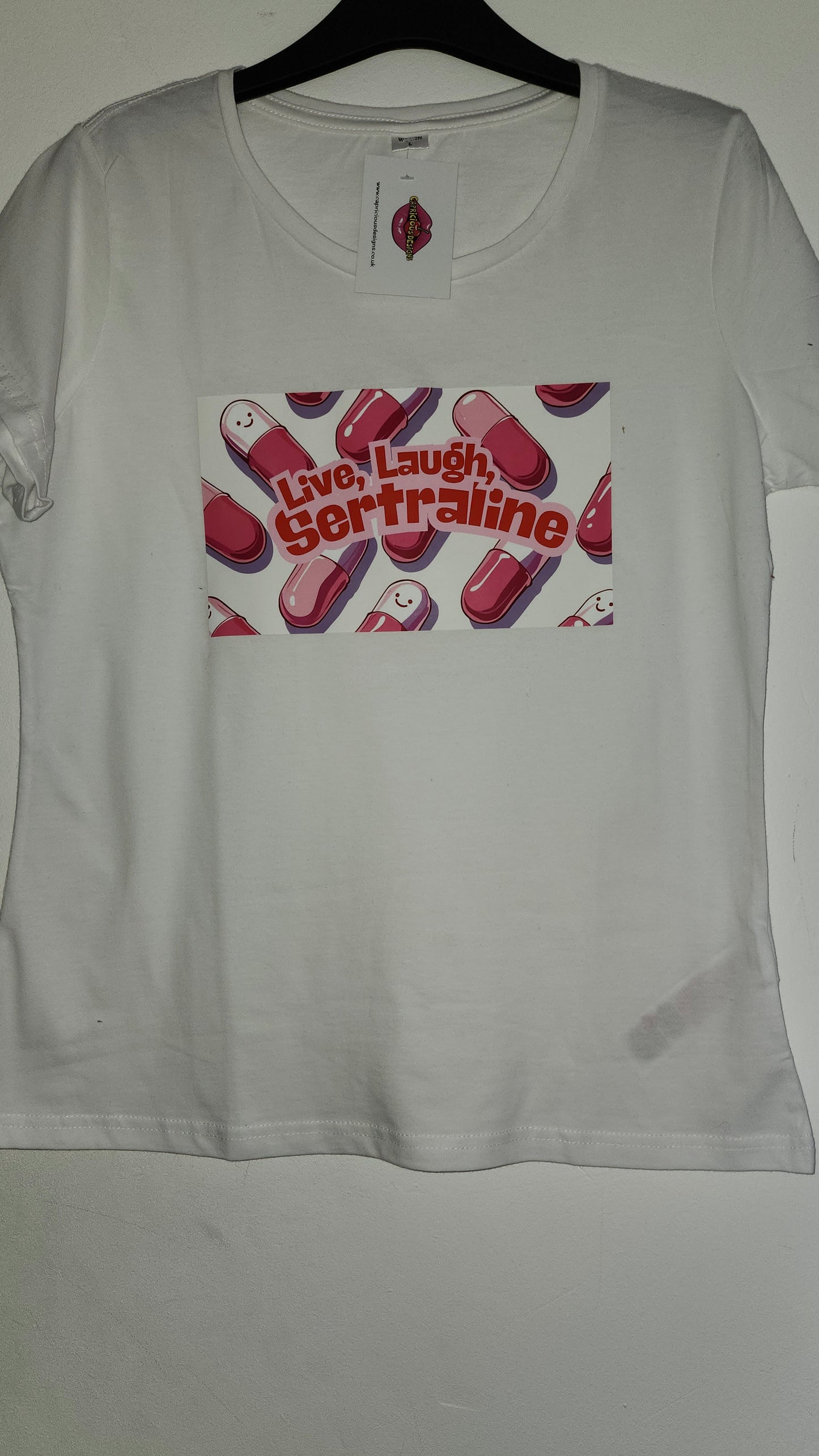 Short Sleeved Live Laugh, Sertraline Print Size Large