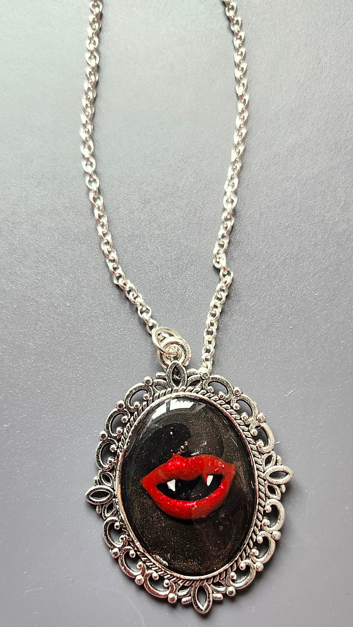 Gothic Halloween Pendant Vampire Lips Necklace
