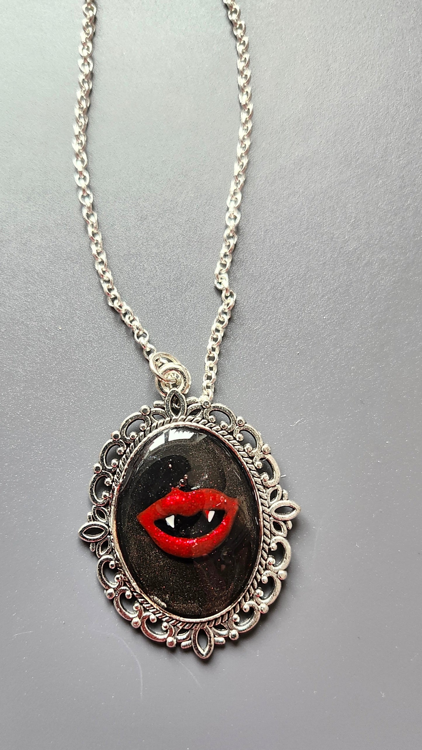Gothic Halloween Pendant Vampire Lips Necklace