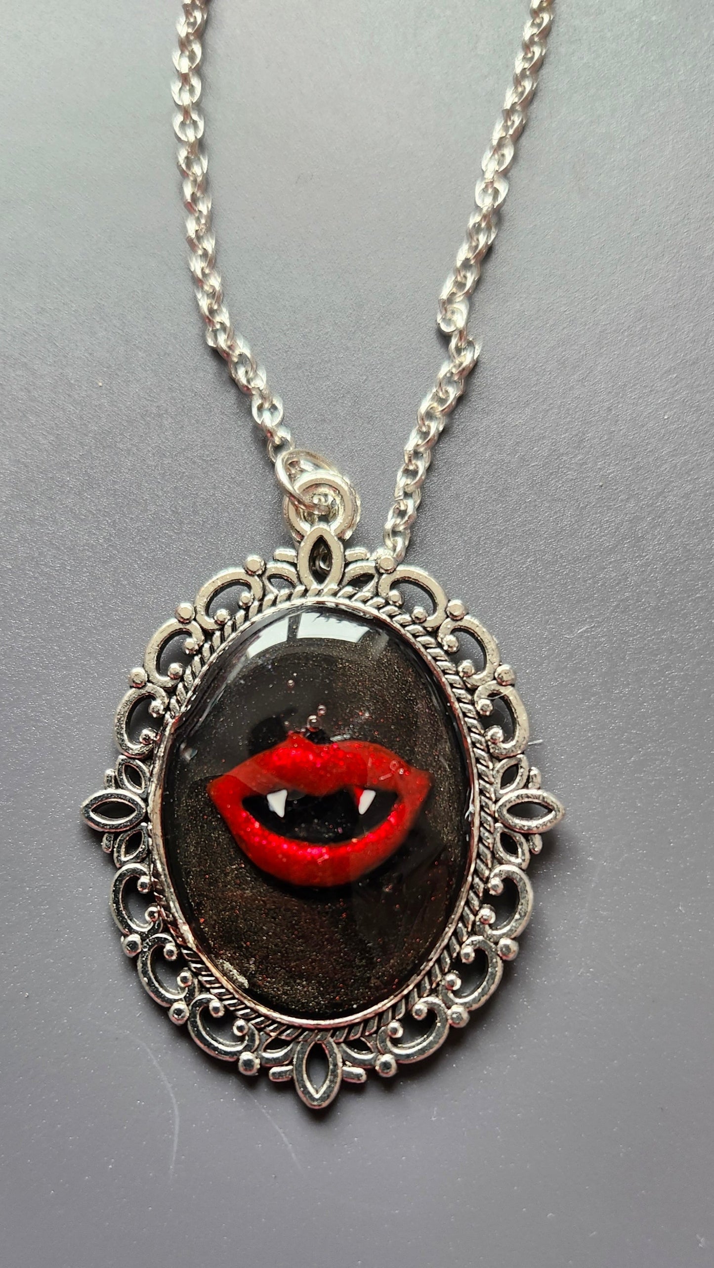 Gothic Halloween Pendant Vampire Lips Necklace