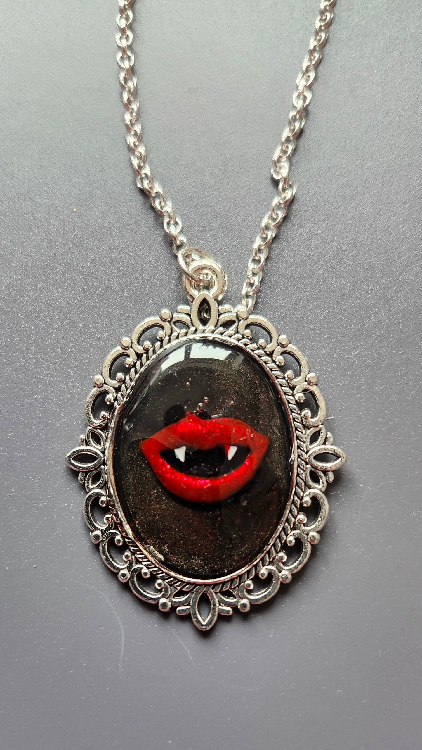 Gothic Halloween Pendant Vampire Lips Necklace