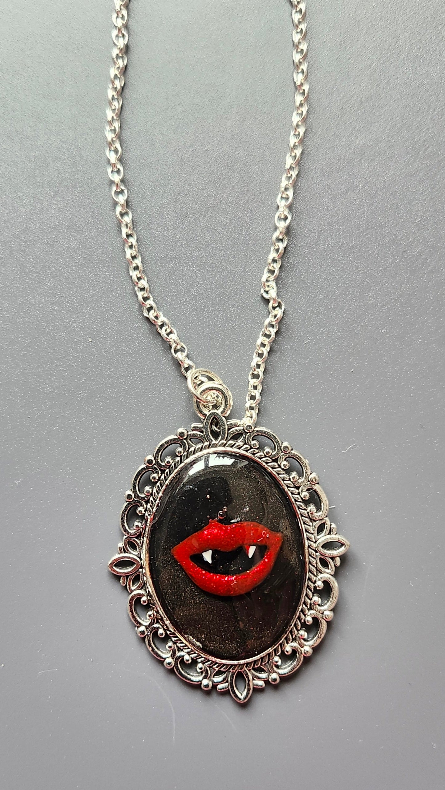 Gothic Halloween Pendant Vampire Lips Necklace