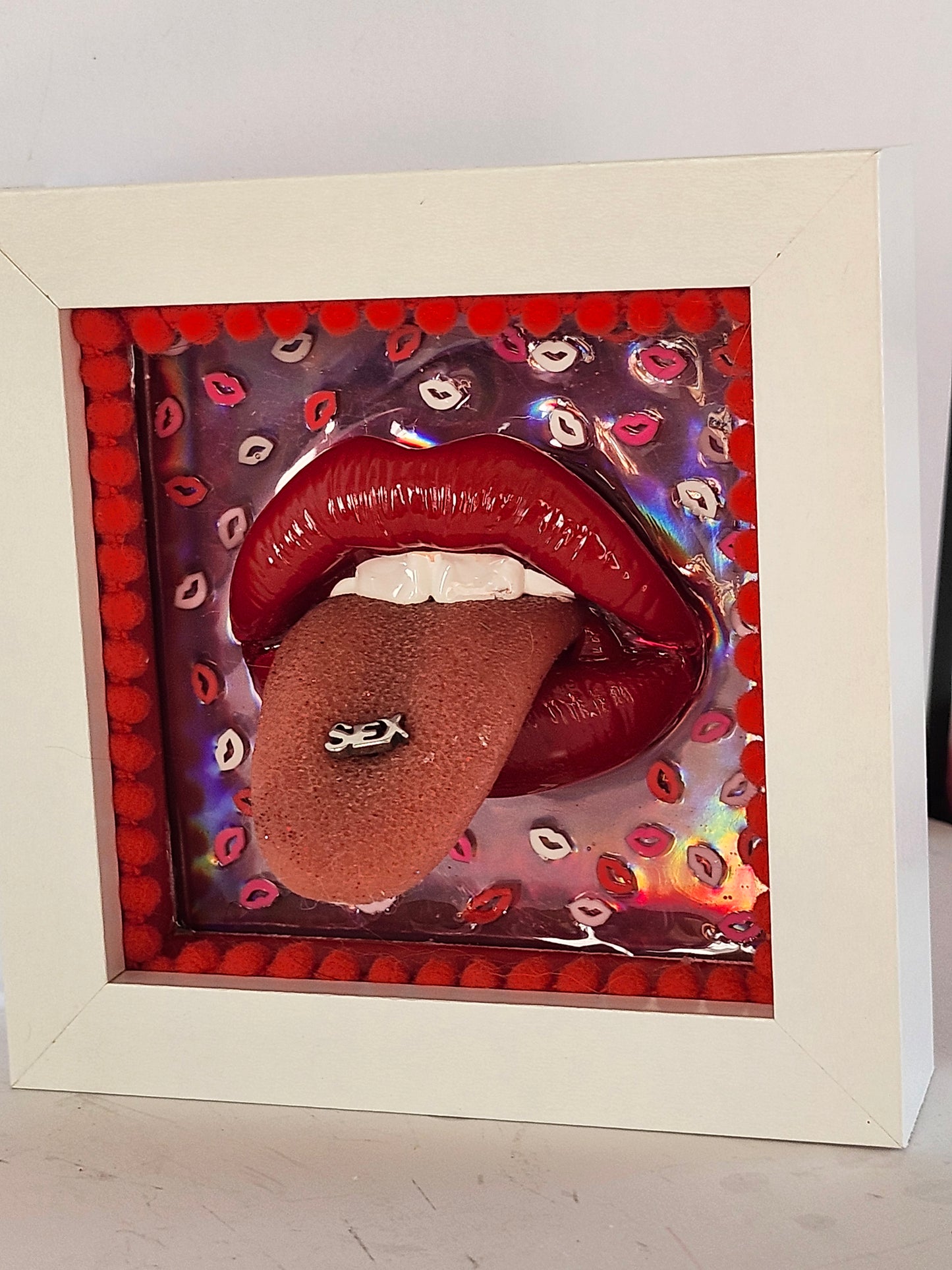 3D Lips Its a vibe! wall art picture framed