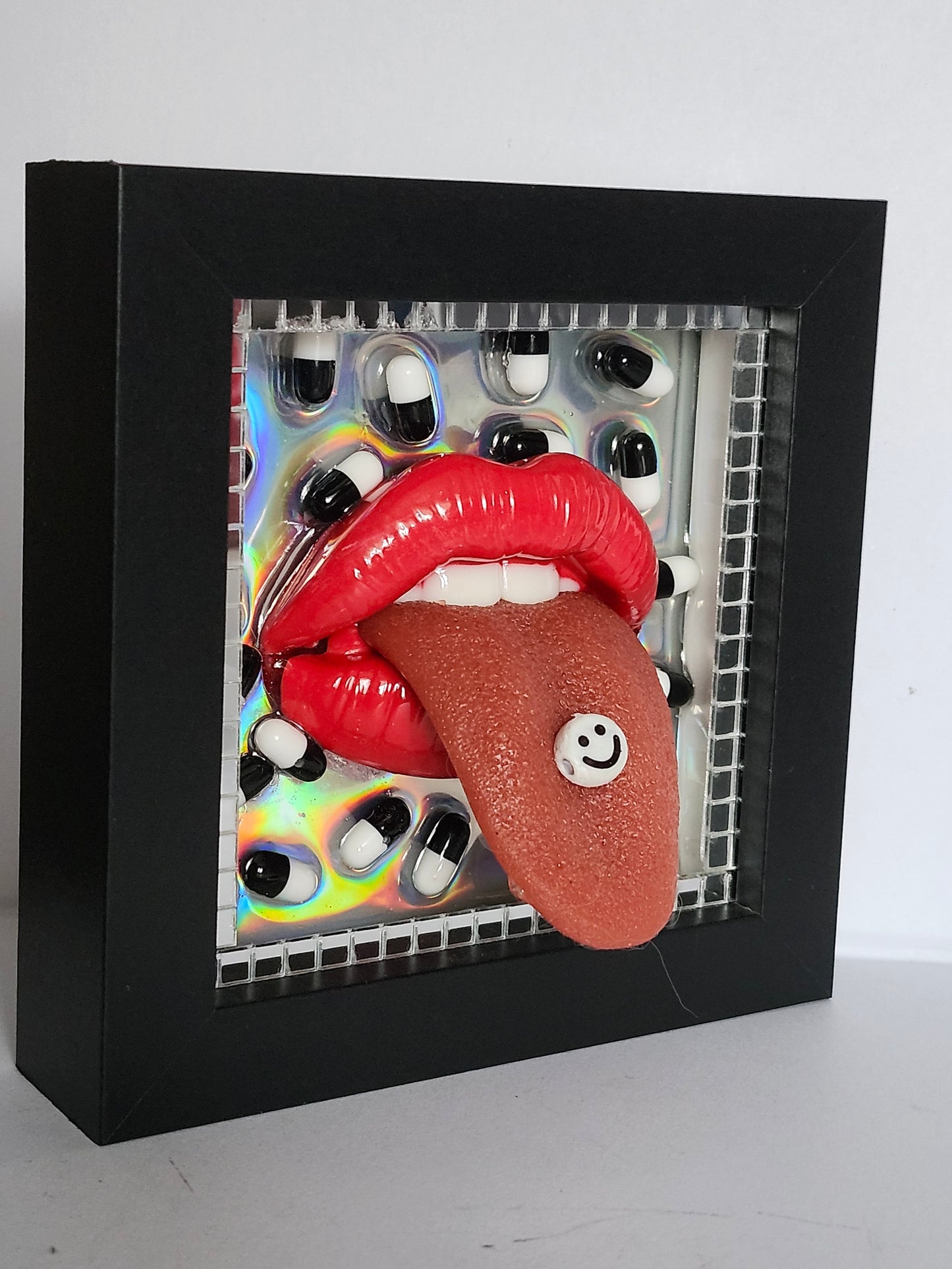 3D Lips & Tongue HACIENDA Realistic wall art picture framed
