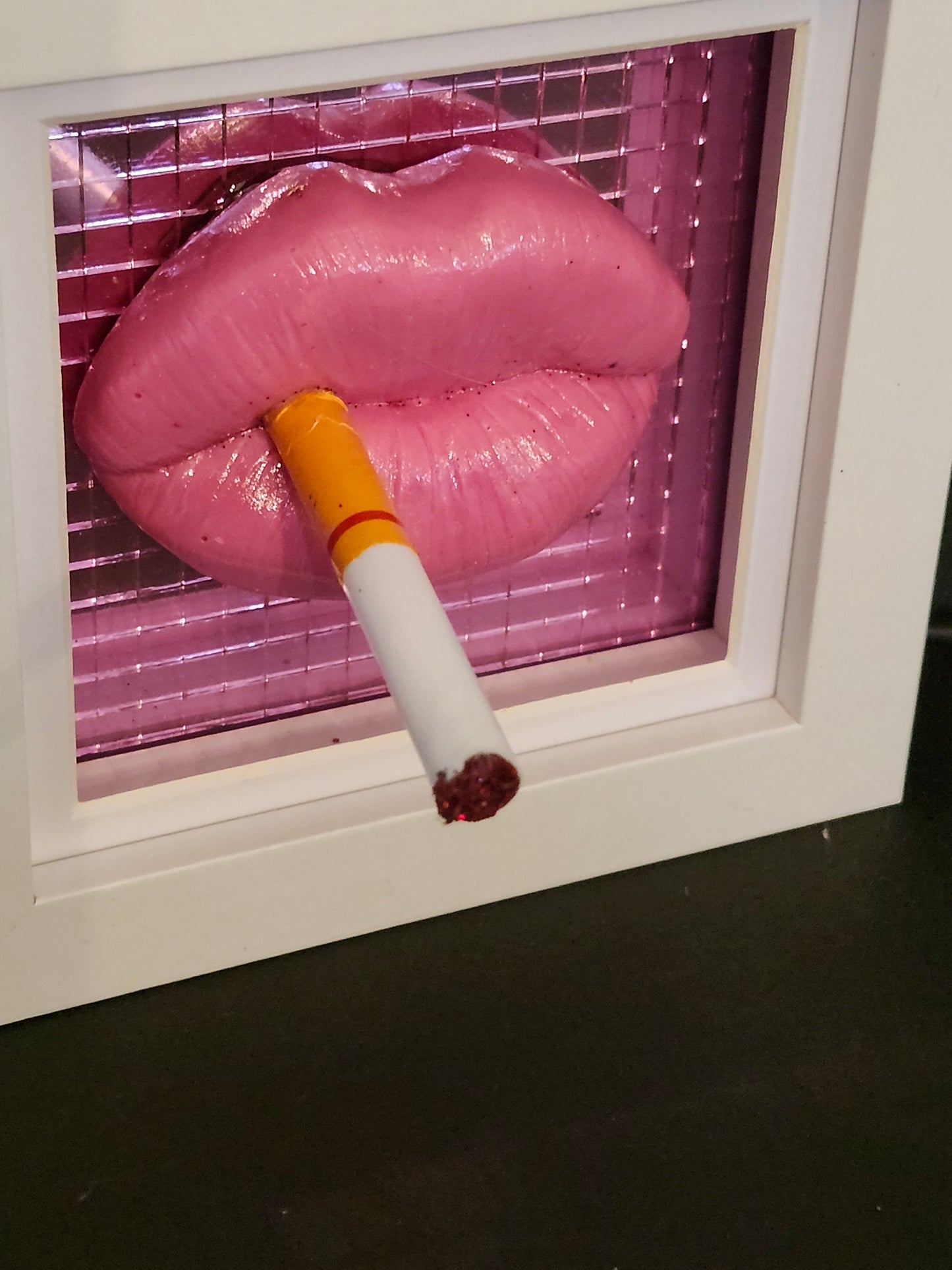 3d Lips Disco smokes lips wall art picture framed