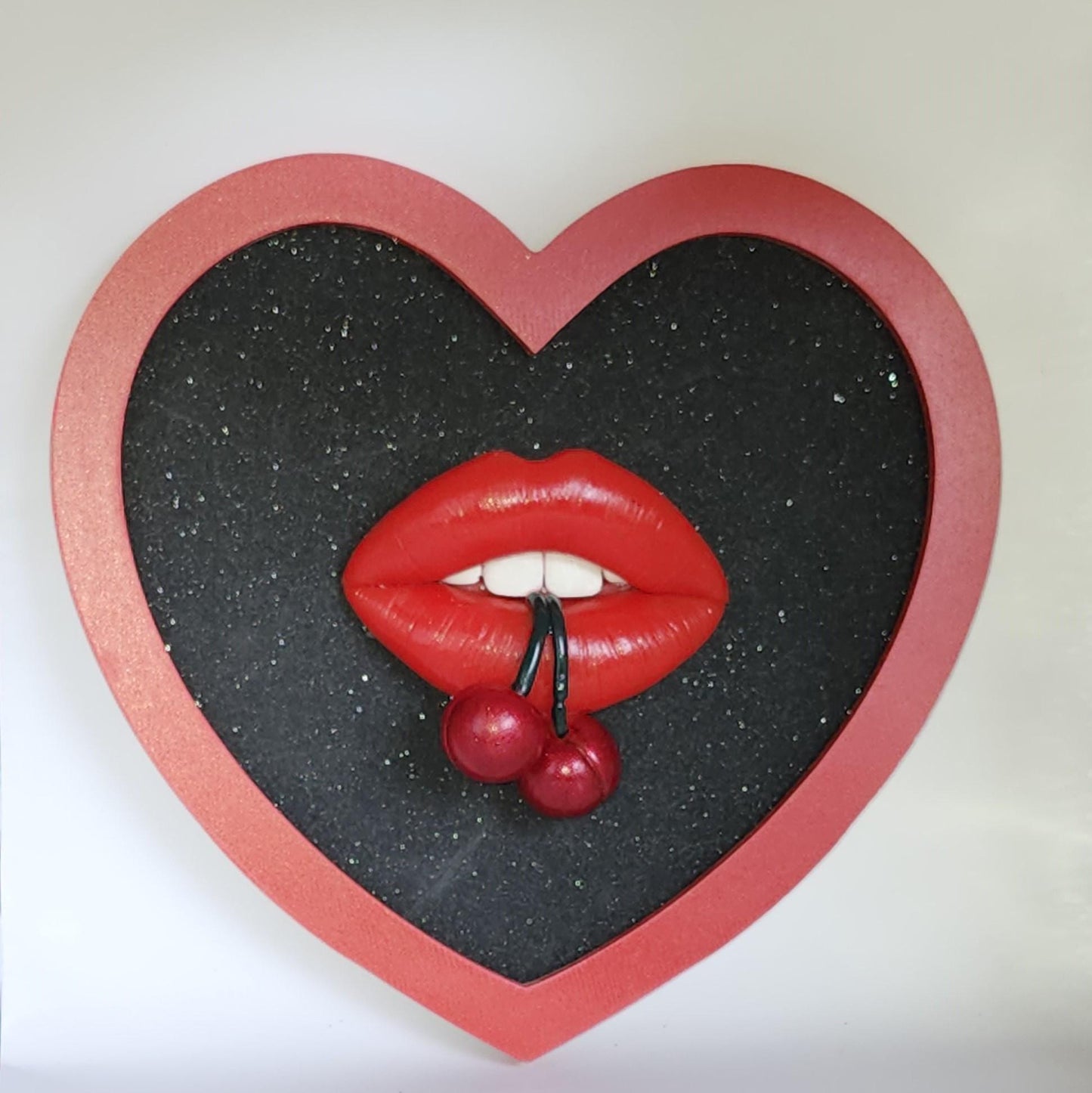 Red Heart Pop Art Cherry Lips Picture