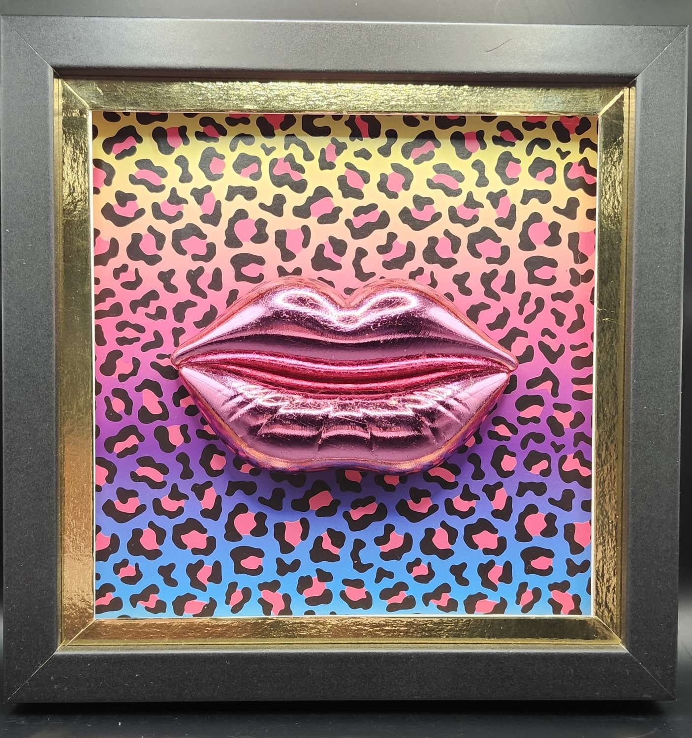 3D Large Lips Framed Pop Art Picture