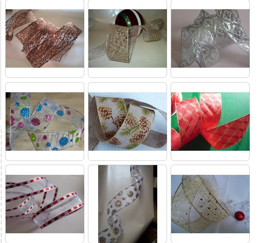 Wire Edged Christmas Ribbon 63mm/ 38mm Wide x 1 Metre