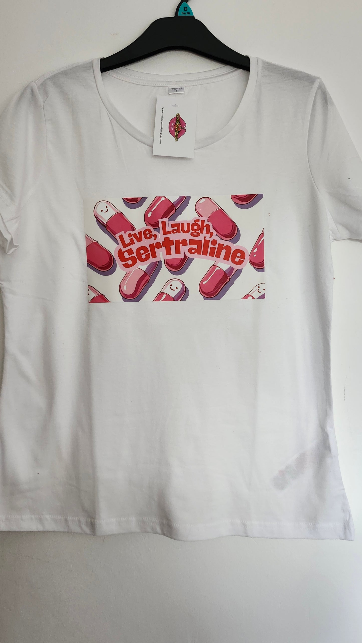 Short Sleeved Live Laugh, Sertraline Print Size Large