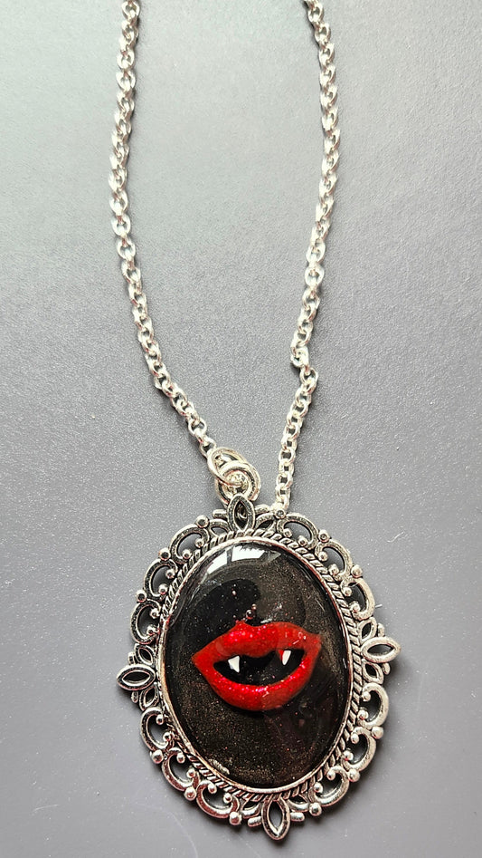 Gothic Halloween Pendant Vampire Lips Necklace