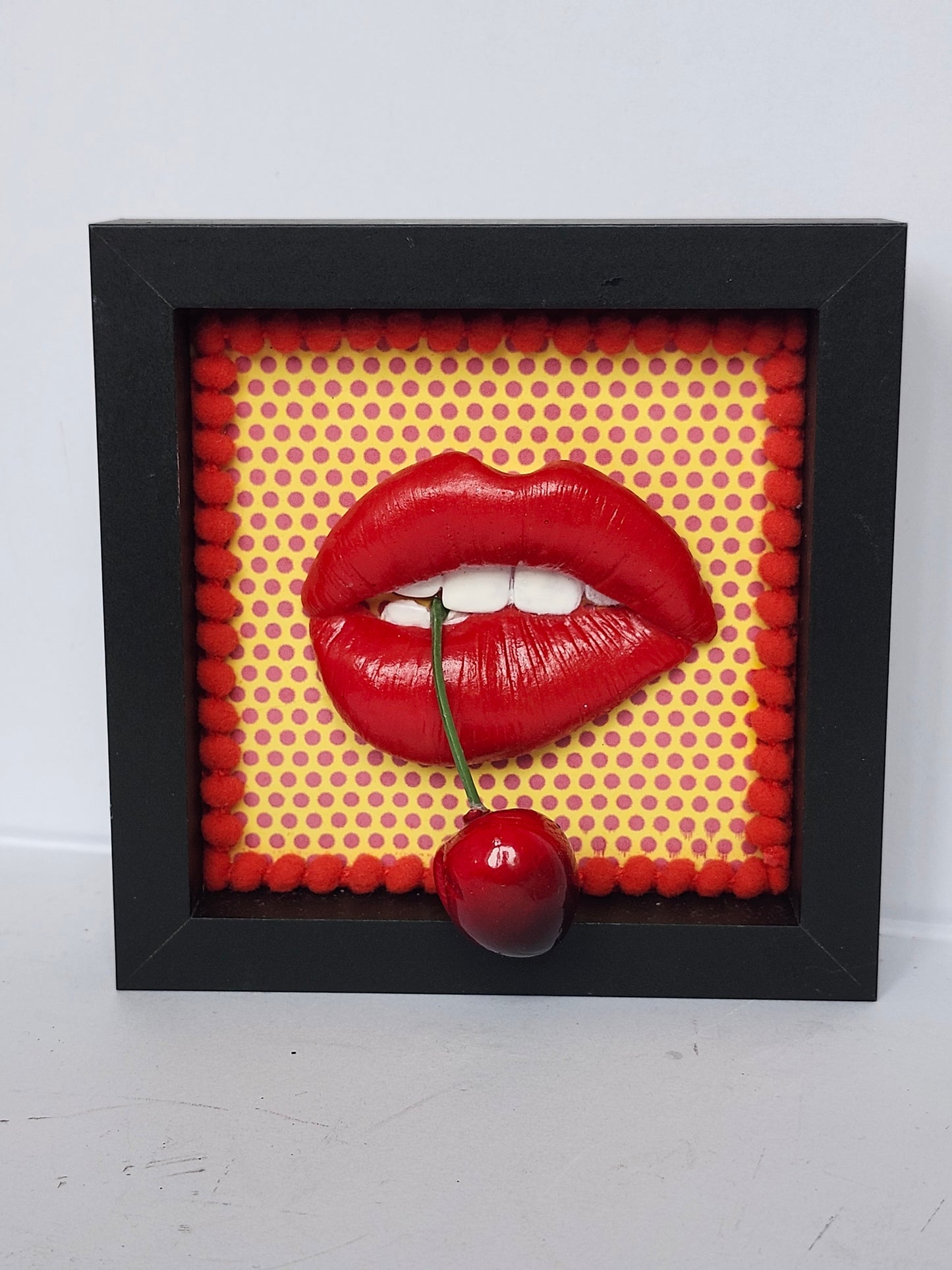 3D Cherry Lips Red Spots  wall art picture framed