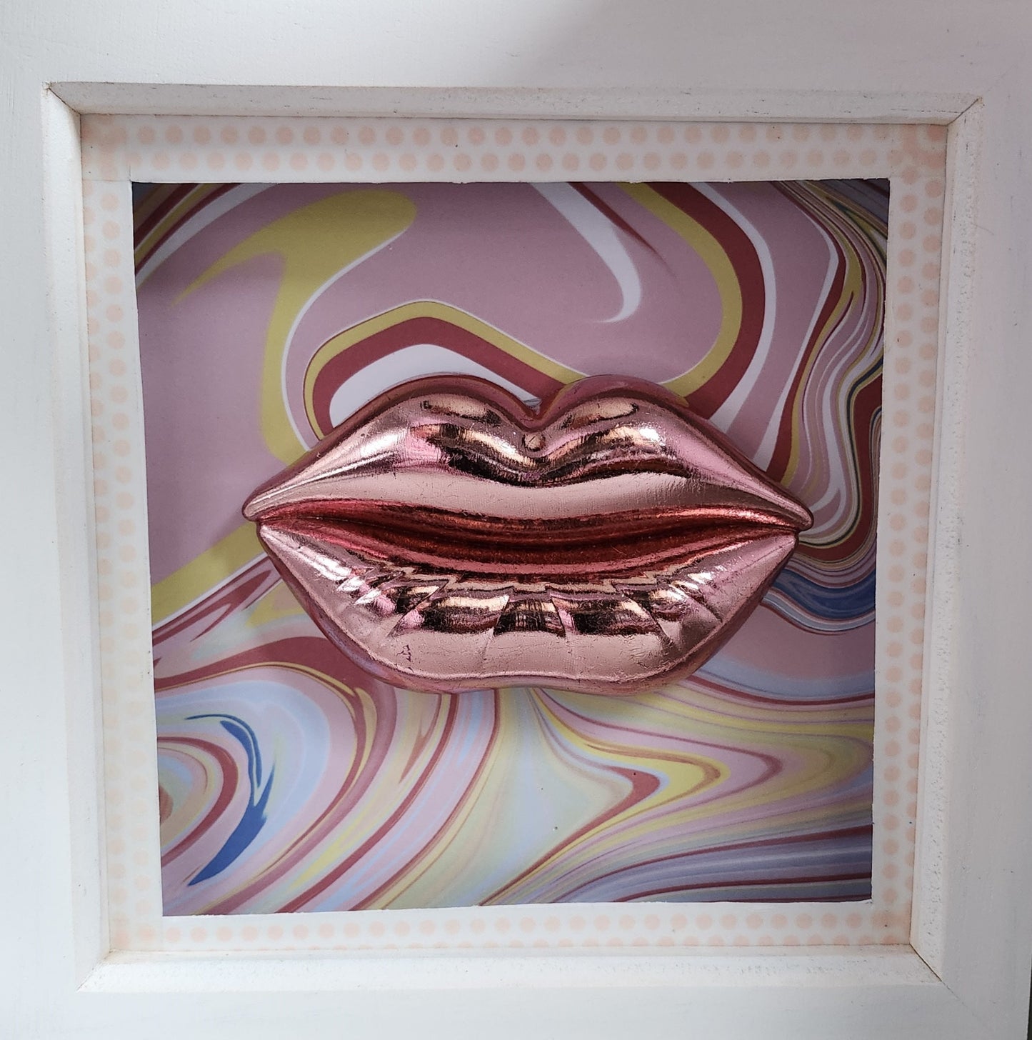 3D Large Lips Framed Pop Art Picture