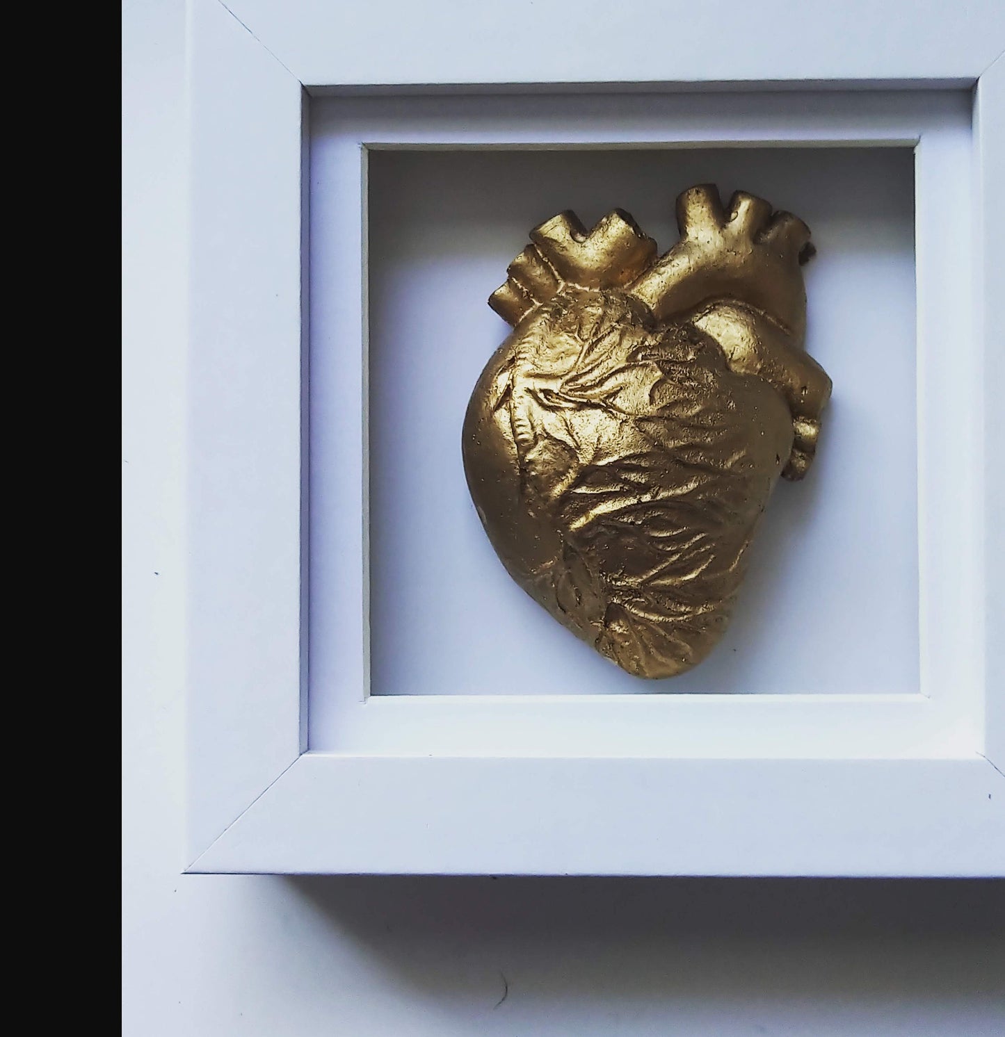 Heart of Gold Anatomical Framed Gold Heart