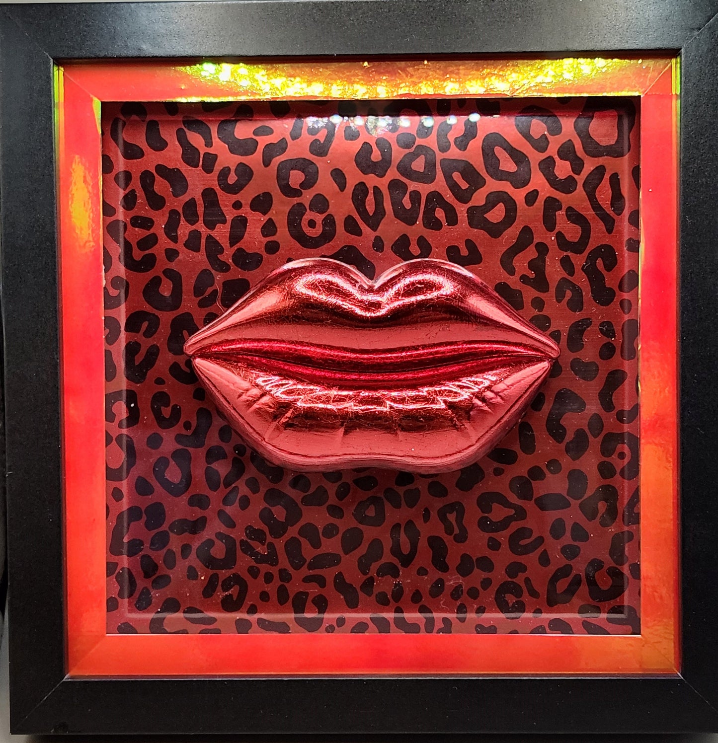 3D Large Lips Framed Pop Art Picture