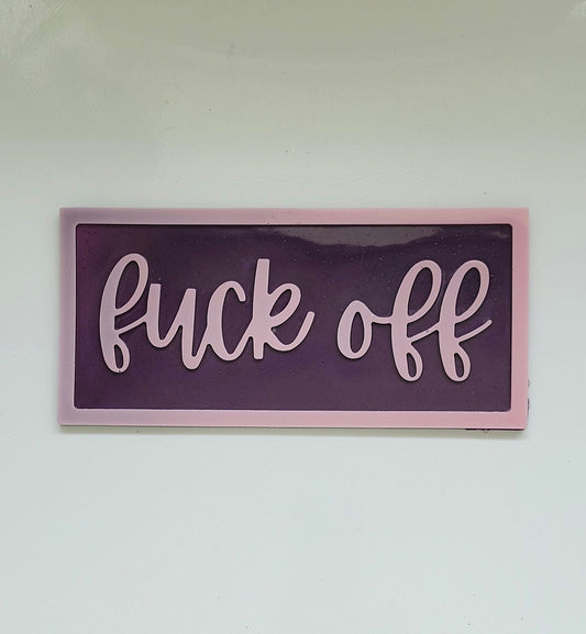 Offensive Rude FUCK Off Door Sign Wall Plaque Hanging Custom Colours