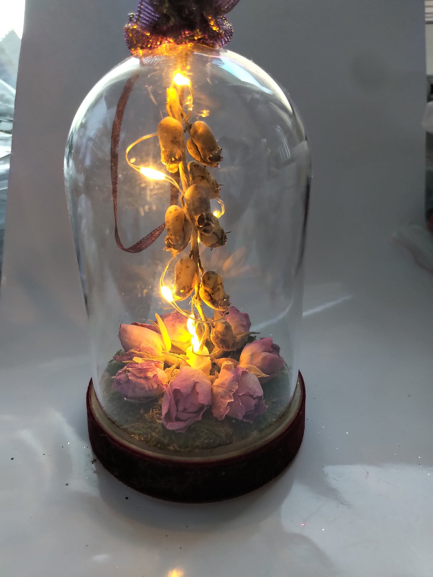 Light Up Dome Skulls n Roses