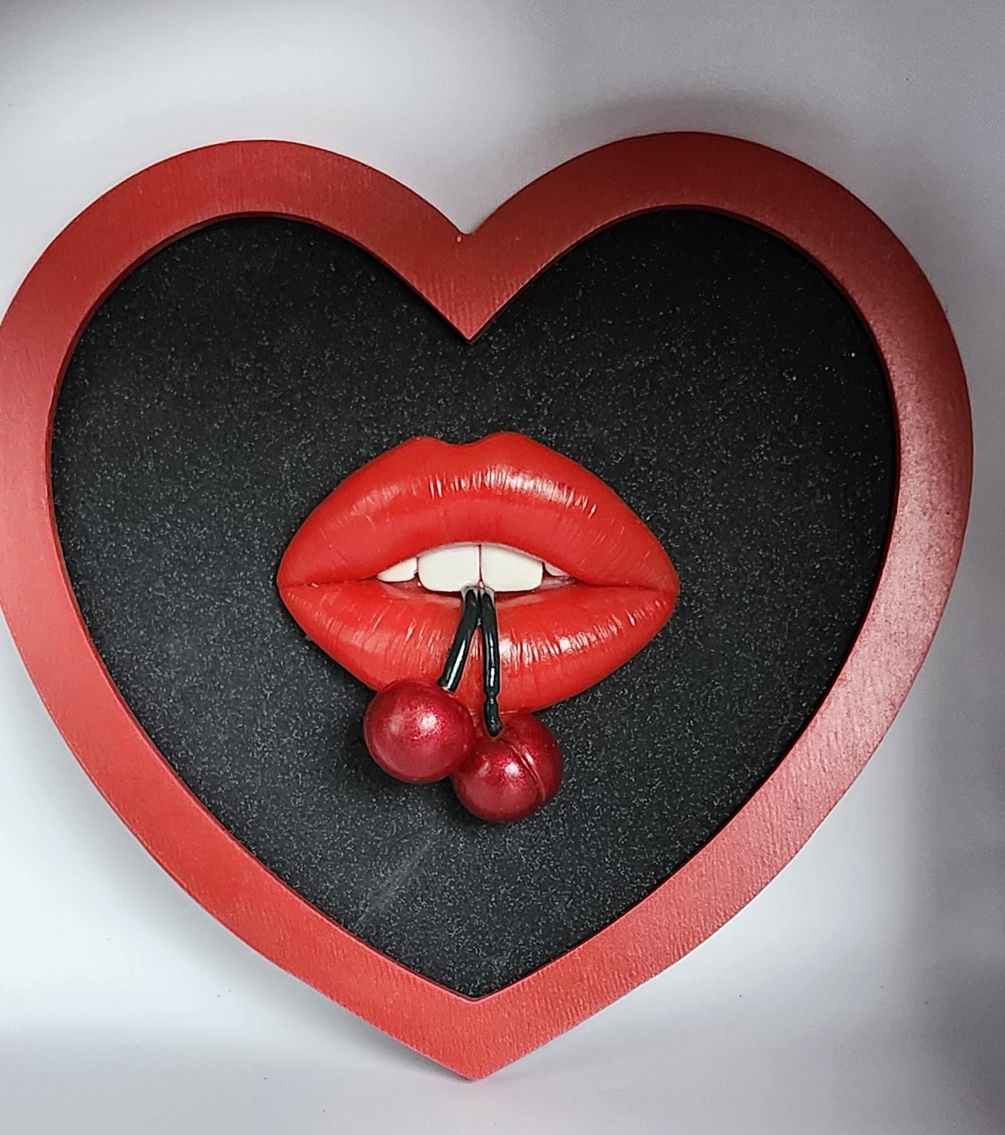 Red Heart Pop Art Cherry Lips Picture