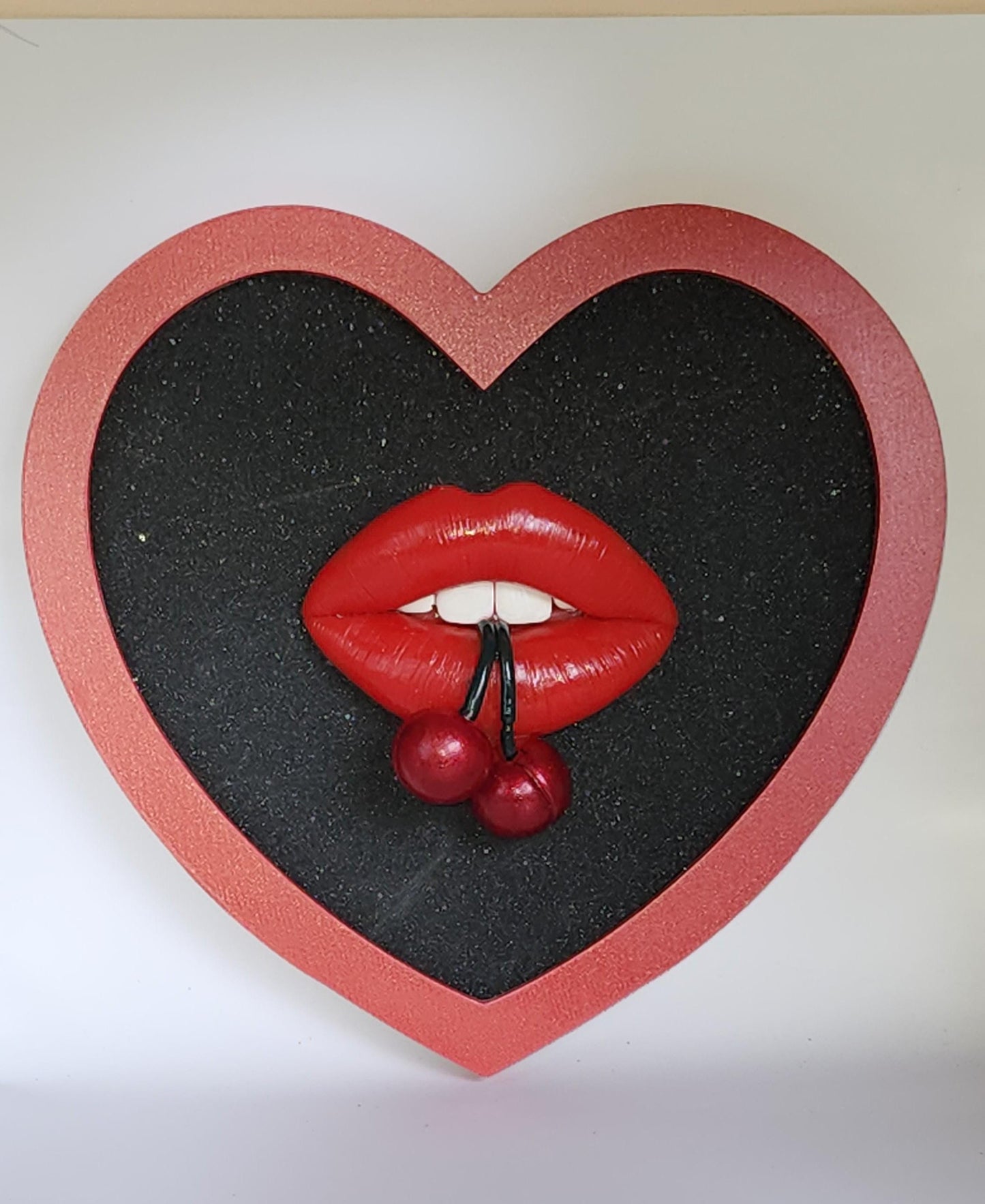 Red Heart Pop Art Cherry Lips Picture