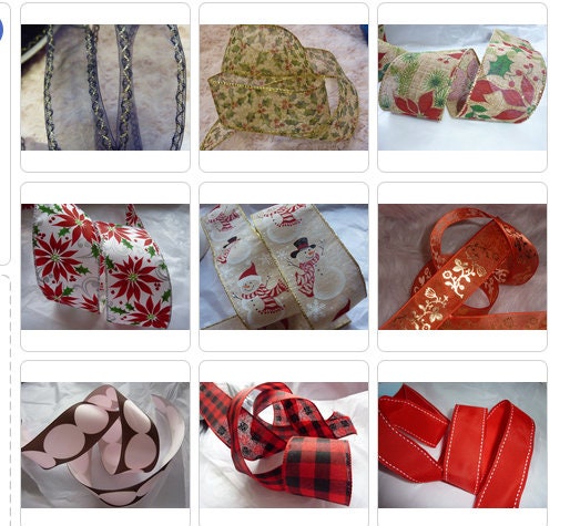 Wire Edged Christmas Assorted Ribbon 63mm/ 38mm Wide x 1 Metre