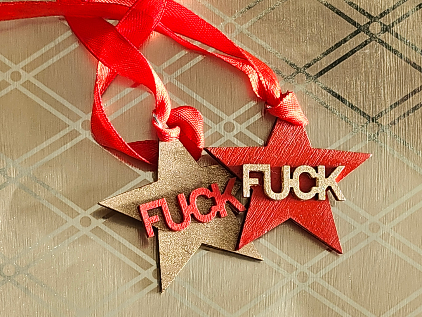 Christmas 2 rude star decorations