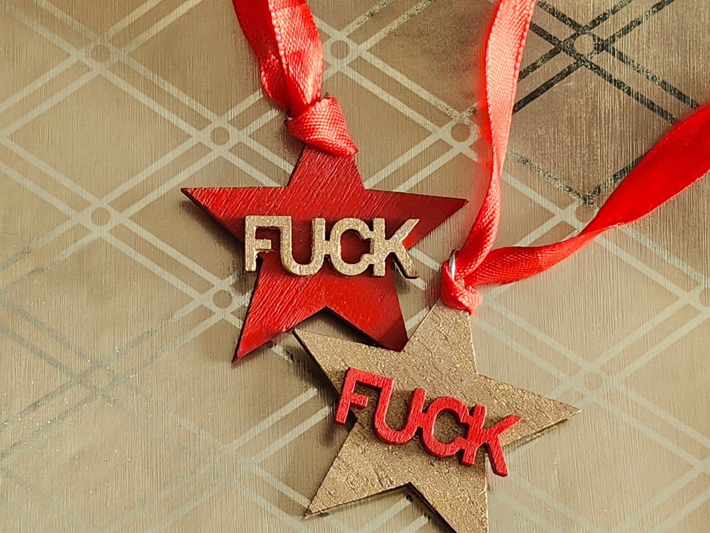 Christmas 2 rude star decorations