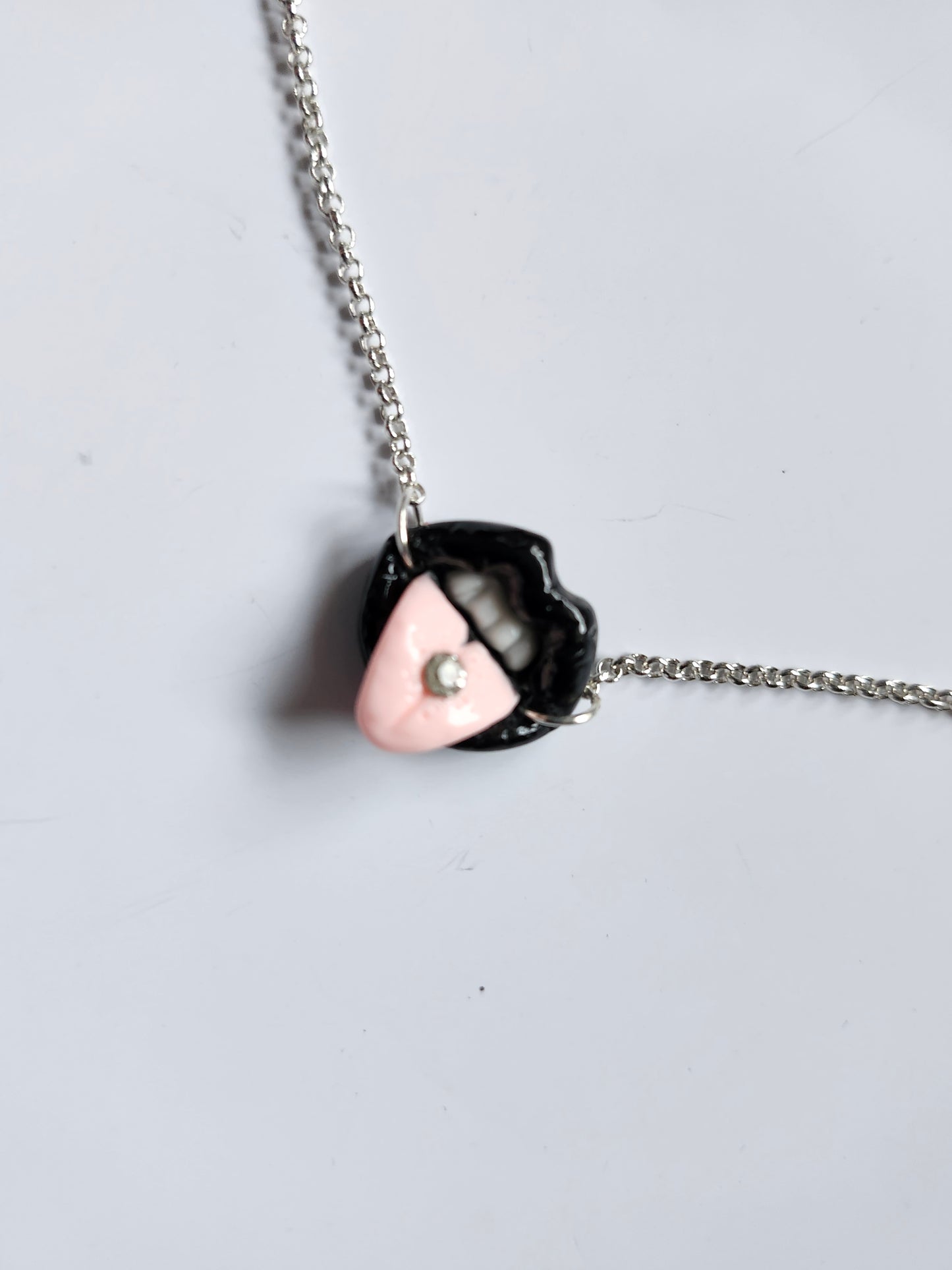 Pierced Tongue Lips Necklace