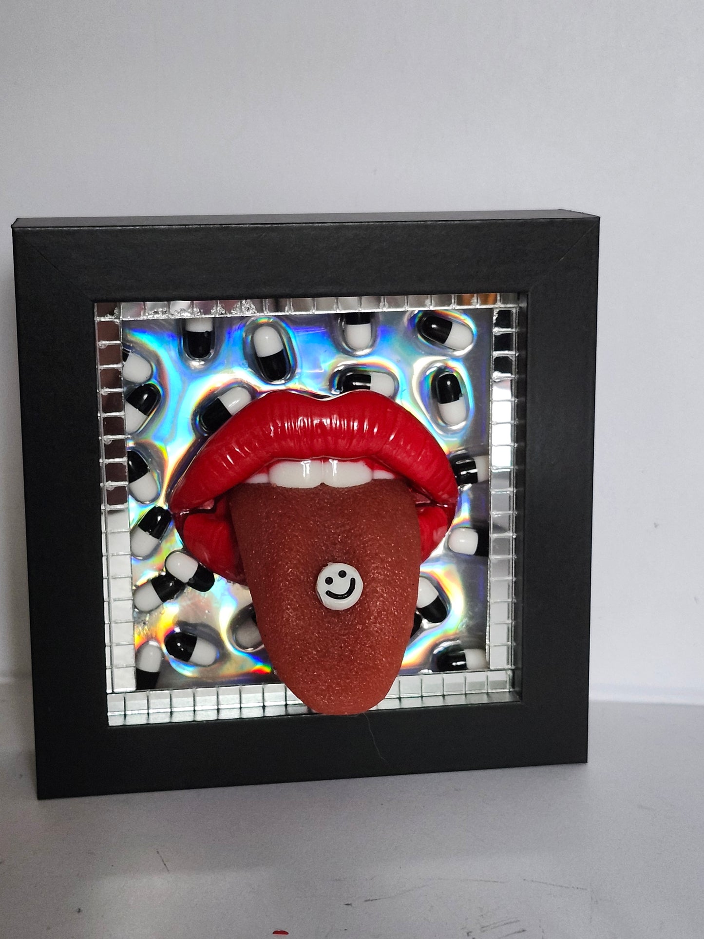 3D Lips & Tongue HACIENDA Realistic wall art picture framed